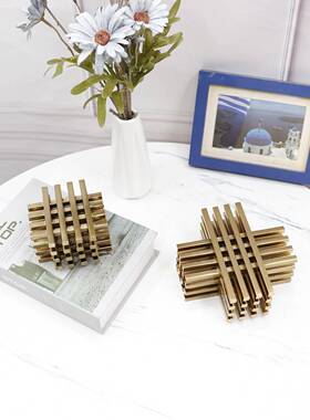 现代简约创意轻奢样板房家居客厅电视柜书房装饰品金属井字形摆件