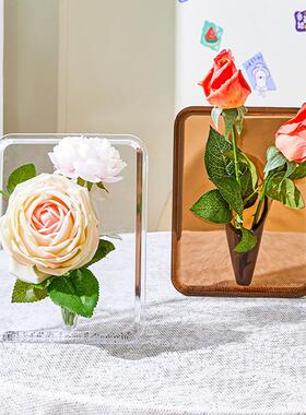 A luxurious and creative transparent photo frame vase in INS