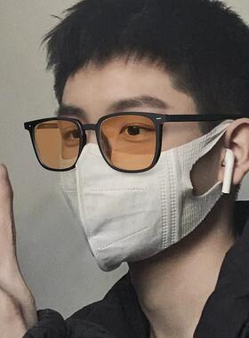 黑框茶色墨镜男感光变色近视眼镜框高级感ins痞帅防紫外线太阳镜