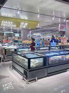 肯德商用风冷保鲜展示柜玻璃门岛柜端冻品超市牛肉雪糕急冻柜