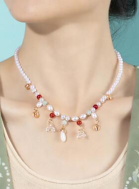 古风汉服软璎珞珍珠流苏项链新中式旗袍宋制项圈手工古装配饰品女