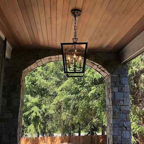 美式吊灯客厅灯户外花园LED灯饰餐厅全铜庭院灯具设计师简约灯具 - 图0