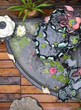 批F965878TF*庭院布置外成品池流水摆件循环鱼小户院造景水室外鱼