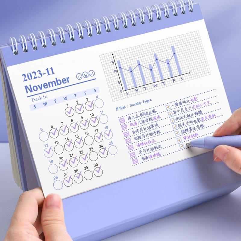 日历2024年新款2023台历定制办公室桌面创意摆件记事本学生打卡计划表迷你小台历日历本简约ins风月历年历本 - 图1