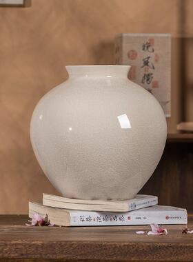 素雅黄色单色釉陶瓷花瓶轻奢简约装饰花瓶插干花可水培陶瓷花瓶