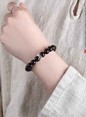 木香川印度天然小叶红檀香碟玩具男女手炼佛珠十二生肖守护神出生