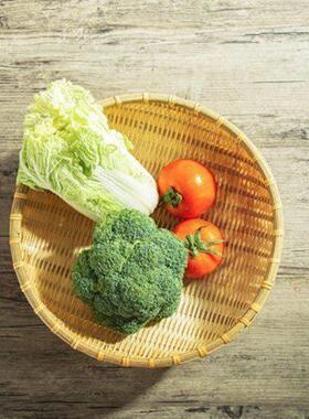 竹编簸箕竹编筐馒头筐手工圆竹篮子洗菜沥水沥米水果篮竹编收纳筐