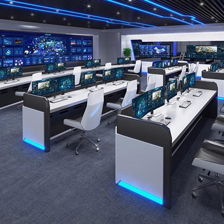 Paint command center console security monitoring room multimedia console workbench curved dispatching table