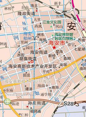 新款南通市行政区划地图办公室挂画高清大尺寸可定制电子版城区图
