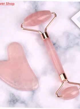Pink Gua Sha Roller Massager Rose Resin Scraping Facial Skin
