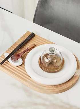 中古奶油风样板房间西式餐具套装灰展厅装饰餐桌餐盘摆台摆件