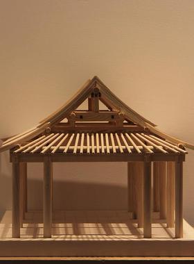 正品流时间实手工木艺榫卯拼装古架建筑斗拱书模型中木式房办公室