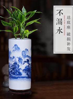 富贵竹花瓶水培中式水养竹子大瓷瓶客厅插花装饰景德镇陶瓷器摆件