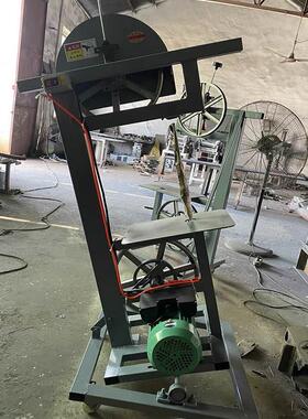 寿材曲线锯小型带锯机棺木手推齐头锯木工切割机带锯轮上下轮