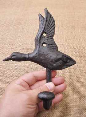 美式乡村铸铁挂钩 铁艺动物挂饰酒吧花园个性壁挂墙饰章鱼猫狗