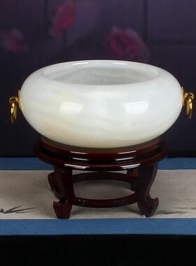 天然阿富汗玉聚宝盆客厅中式门厅架饰办公室礼品桌面陈设