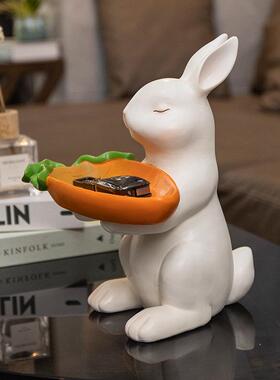 创意家居饰品可爱兔钥匙收纳摆件客厅酒柜装饰品玄关门口鞋柜摆设