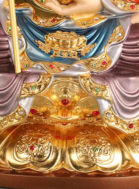 台湾珐瑯贴金地藏王佛像供奉家用纯铜地藏王菩萨佛像地藏佛像摆件