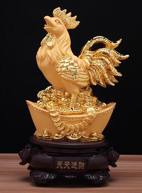 生12肖鸡摆件二12036十生肖相鸡风水生肖本命年创意绒沙金树脂工