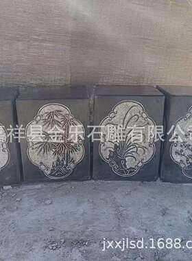 青石方形石柱墩方形柱础石园林古建仿古石雕柱脚石