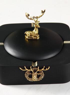 美式家AOZ用茶几烟缸酒店带创意个灰性潮盖流客厅防飞灰烟灰缸