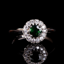 1 75 gr dream fine rare Brazil Green Bite inlaid diamond ring