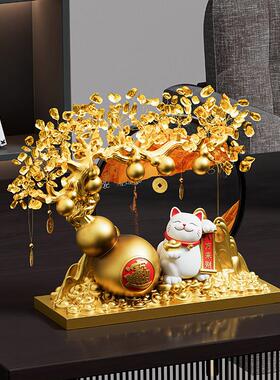 发财树葫芦招财猫摆件八方来财乔迁新居开业礼物轻奢高档店铺装饰