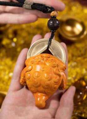 朱炳仁铜手握大钱手把件三足金蟾挂件招财玄学小摆件创意开业礼品