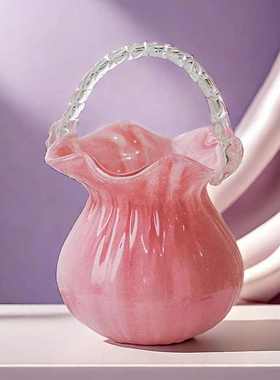 现代简约手提花篮插花琉水养郁金香客厅桌家居面装饰品