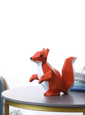 精致几何松鼠趣味存钱罐儿童树脂礼品稀奇古怪的创意摆件高档