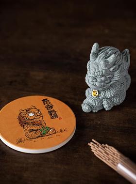创意龙龟钓鱼线香插香托香器香道茶宠摆件鱼缸盆栽造景桌面装饰品