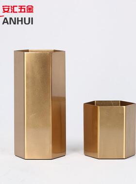 家跨境欧式奢HP-0016金色花瓶摆件高轻级感用客厅铁金属花器装饰