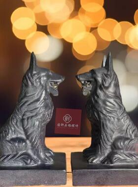 嘉祥石雕青石狗石狗摆件家用别墅门前门口摆件生肖原石雕刻