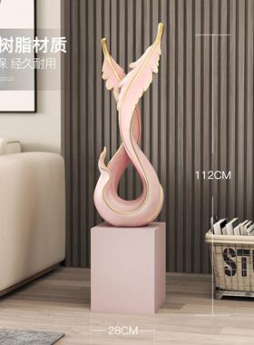 轻奢羽毛大型落地摆件客厅家居装饰品工艺品雕塑样板间乔迁礼物