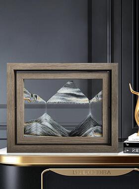 新款创意解压流沙画3D立体沙漏办公室桌面旋转相框摆件家居装饰品
