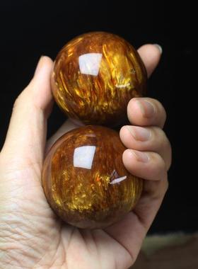 新品金丝海柳手球5cm 黑珊瑚海柳健康球手把件摆件饰品把玩