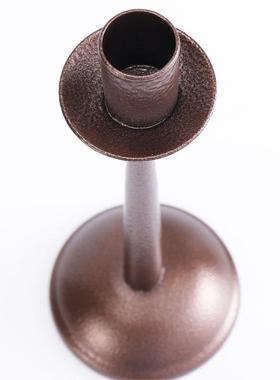 美式复古铁艺烛台 做旧气氛布置摆件民宿影楼蜡烛杯道具装饰