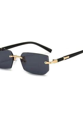 Retro Sunglasses Men Brand Designer Fashion Rimless Sun Glas