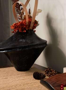 代新中式意复件古树脂纹现理花器花瓶创摆桌面餐桌GT-B042装饰样