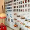 Entrance entrance creative photo wall solid wood hole board storage rack whole wall family portrait children's photo display rack