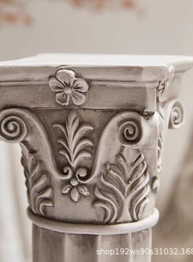 欧柱式复古罗马摆件展示底座模怀旧型台雕塑小KHC花园装饰树脂工