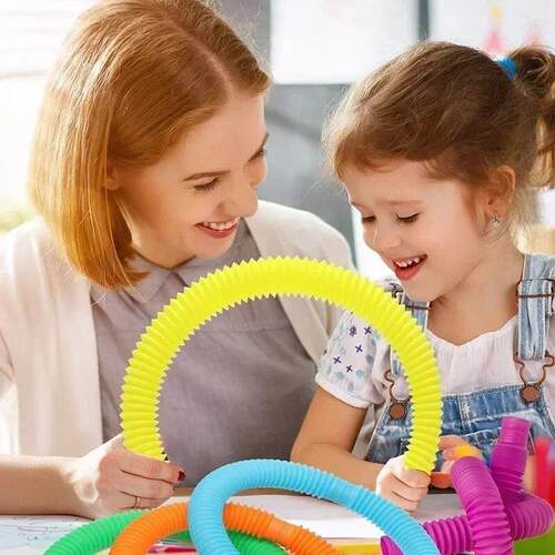 8-32Pcs Flexible Pop Tubes Sensory Fidget Toys Sress Anxiety - 图2