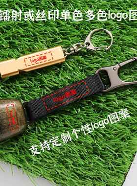 跨境热卖织带牛铃登山露营徒步驱熊铃铛口哨套装挂件户外背包配件