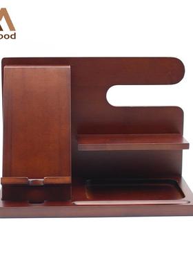 跨境电商亚马逊手机底座支架多功能收纳盒 可雕刻刻字摆件