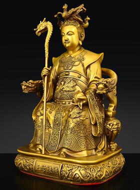 黄铜玉皇大帝王母娘娘神像摆件坐龙椅瑶池西王母家居客厅佛堂供奉