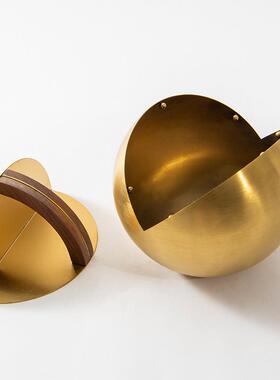 左顾现代简约几何金属球圆形摆件样板房玄关桌售楼处软装饰品摆设