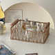 Ins retro wrought iron handheld storage basket rectangular desktop storage woven finishing frame fruit debris storage basket