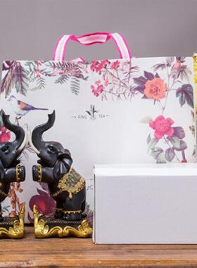 中式招财大象书挡摆件书房办公室书柜书架泰式书立书靠书夹装饰品