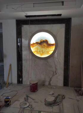 特大号落地平安扣摆件天然玉石屏风玉璧博古架玄关客厅别墅公司