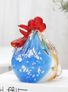 高档纯手工古法琉璃摆件大号咕咕鸡母鸡工艺品精品家居装饰摆件